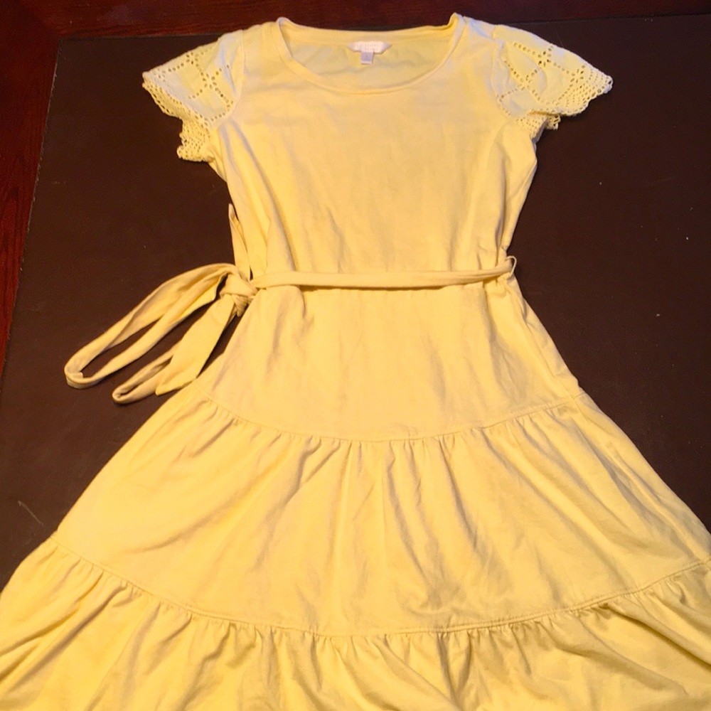Yellow knee length summer dress